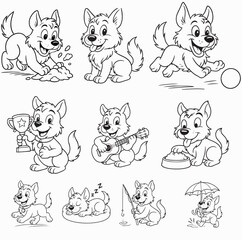 Fototapeta premium set of dogs