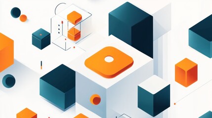 Abstract Geometric Shapes Composition