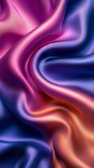 Obraz premium A luxurious purple and green silk satin fabric with gentle folds, creating a gradient effect. The shiny surface adds depth and elegance, offering a smooth backdrop perfect for design.