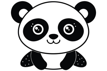 Fototapeta premium Cute baby panda cartoon illustration with bamboo in a fun and playful design.