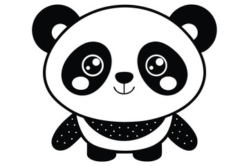 Cute baby panda cartoon illustration with bamboo in a fun and playful design.
