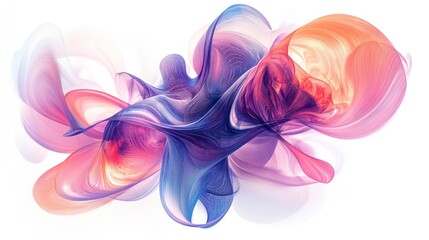 Fototapeta premium Abstract swirling shapes, vibrant colors, on white background