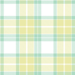 Traditional white Seamless Tartan with Pale light teal accents Fabric Design