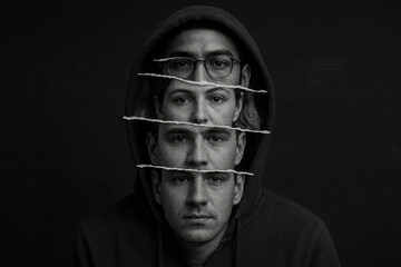 An image representing identity theft and deepfake technology. Promoting prevention of cybercrime and fraud.