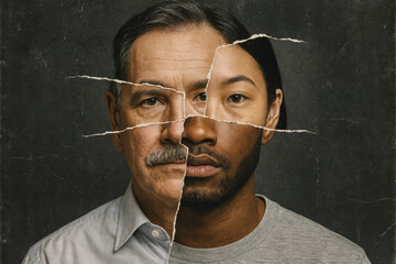 An image representing identity theft and deepfake technology. Promoting prevention of cybercrime and fraud.