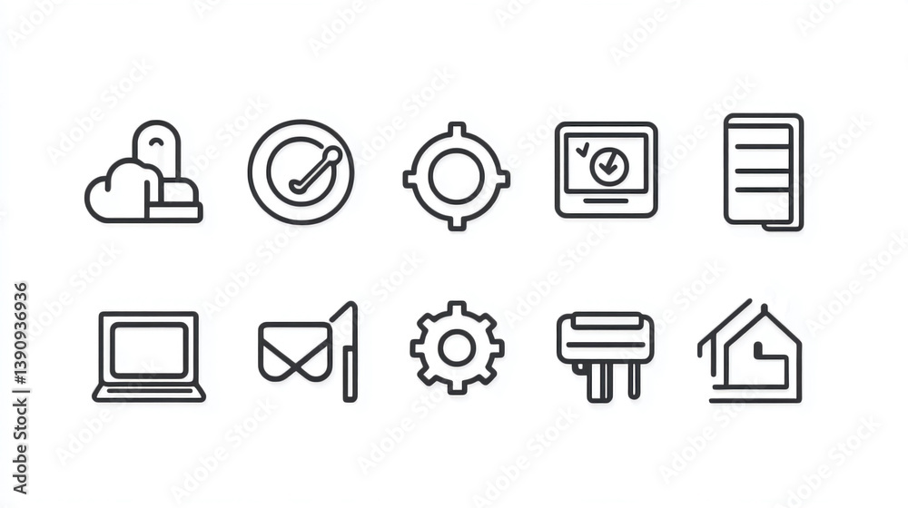 Poster outline vector icon set collection for web design interface and mobile app development user interfac