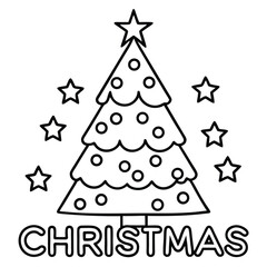 Festive Christmas Tree Outline for Holiday Coloring and Celebration