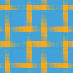 Timeless Smoky azure & Muted yellowish orange Seamless Tartan Fabric Design