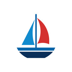 yacht on white background