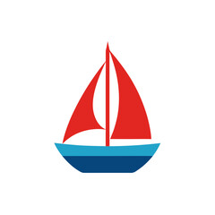 yacht on white background