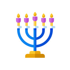 hanukkah menorah with candles