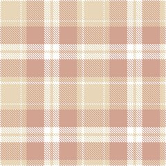 Pastel white Tartan patterns fabric texture. Timeless Soft light peach Seamless Tartan
