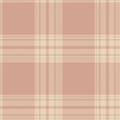 Fire pinkish tan and Warm light peach Seamless Tartan Fabric Design