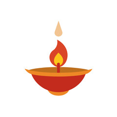 burning candle on a white background