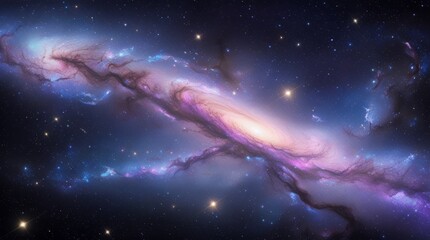 Fototapeta premium Stunning Cosmic Nebula with Vibrant Colors in Space Galaxy