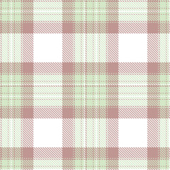 Timeless Vivid eggshell & Soft grey pink Seamless Tartan Fabric Design