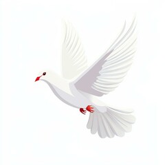 Obraz premium A peaceful dove soars gracefully in a bright, cloudless sky, symbolizing calmness and hope for a brighter future.