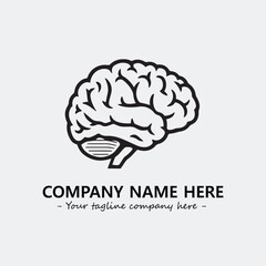 Brain illustration black and white for logo company vector image
