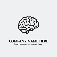 Brain illustration black and white for logo company vector image
