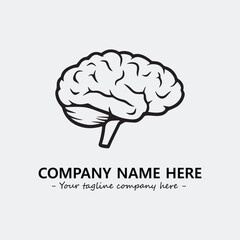 Brain illustration black and white for logo company vector image
