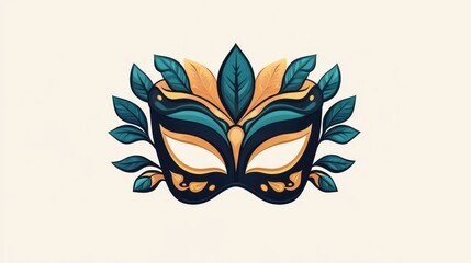 Obraz premium A vibrant vector art of a Venetian mask, perfect for festive themes and artistic expressions.
