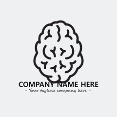 Brain illustration black and white for logo company vector image
