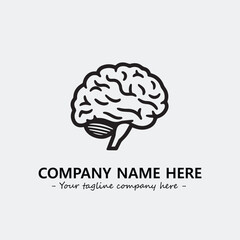 Brain illustration black and white for logo company vector image
