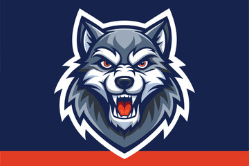 Wild Wolf Mascot Logo Template With Aggressive and Dynamic Branding Concept.