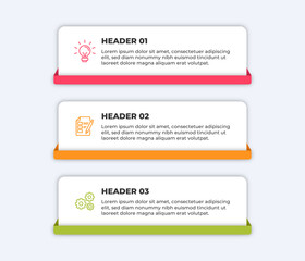 Numbered list with three white rectangles with text.