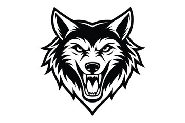 Wild Wolf Mascot Logo Template With Aggressive and Dynamic Branding Concept.