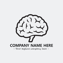 Brain illustration black and white for logo company vector image
