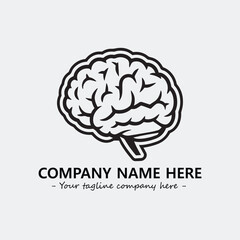 Brain illustration black and white for logo company vector image
