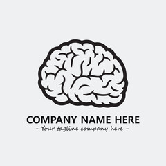 Brain illustration black and white for logo company vector image
