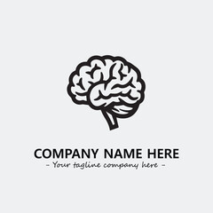 Brain illustration black and white for logo company vector image
