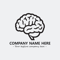 Brain illustration black and white for logo company vector image
