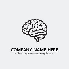 Brain illustration black and white for logo company vector image
