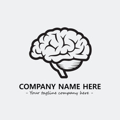 Brain illustration black and white for logo company vector image
