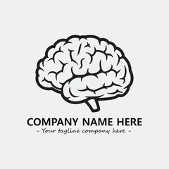 Brain illustration black and white for logo company vector image
