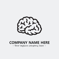 Brain illustration black and white for logo company vector image
