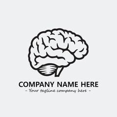 Brain illustration black and white for logo company vector image
