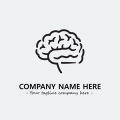 Brain illustration black and white for logo company vector image
