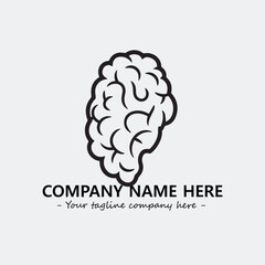 Brain illustration black and white for logo company vector image
