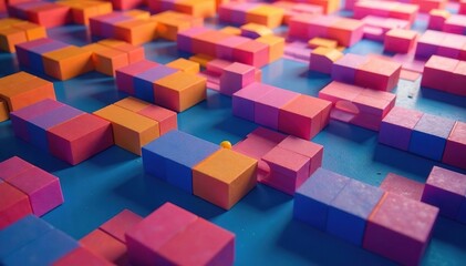 Obraz premium Simple geometric shapes repeating across surface, shapes, color, textile