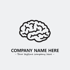 Brain illustration black and white for logo company vector image
