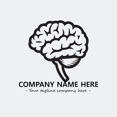 Brain illustration black and white for logo company vector image

