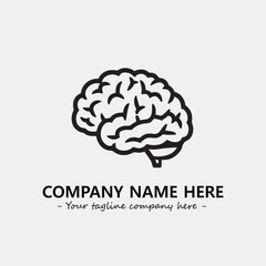 Brain illustration black and white for logo company vector image
