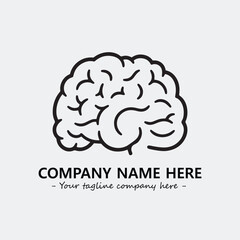 Brain illustration black and white for logo company vector image
