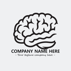 Brain illustration black and white for logo company vector image
