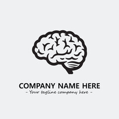 Brain illustration black and white for logo company vector image
