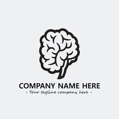 Brain illustration black and white for logo company vector image

